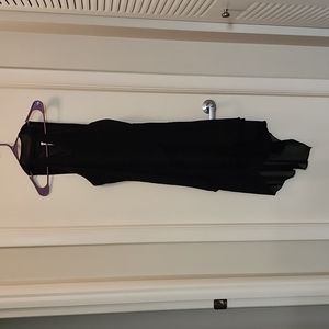 Asymmetrical chiffon little black dress